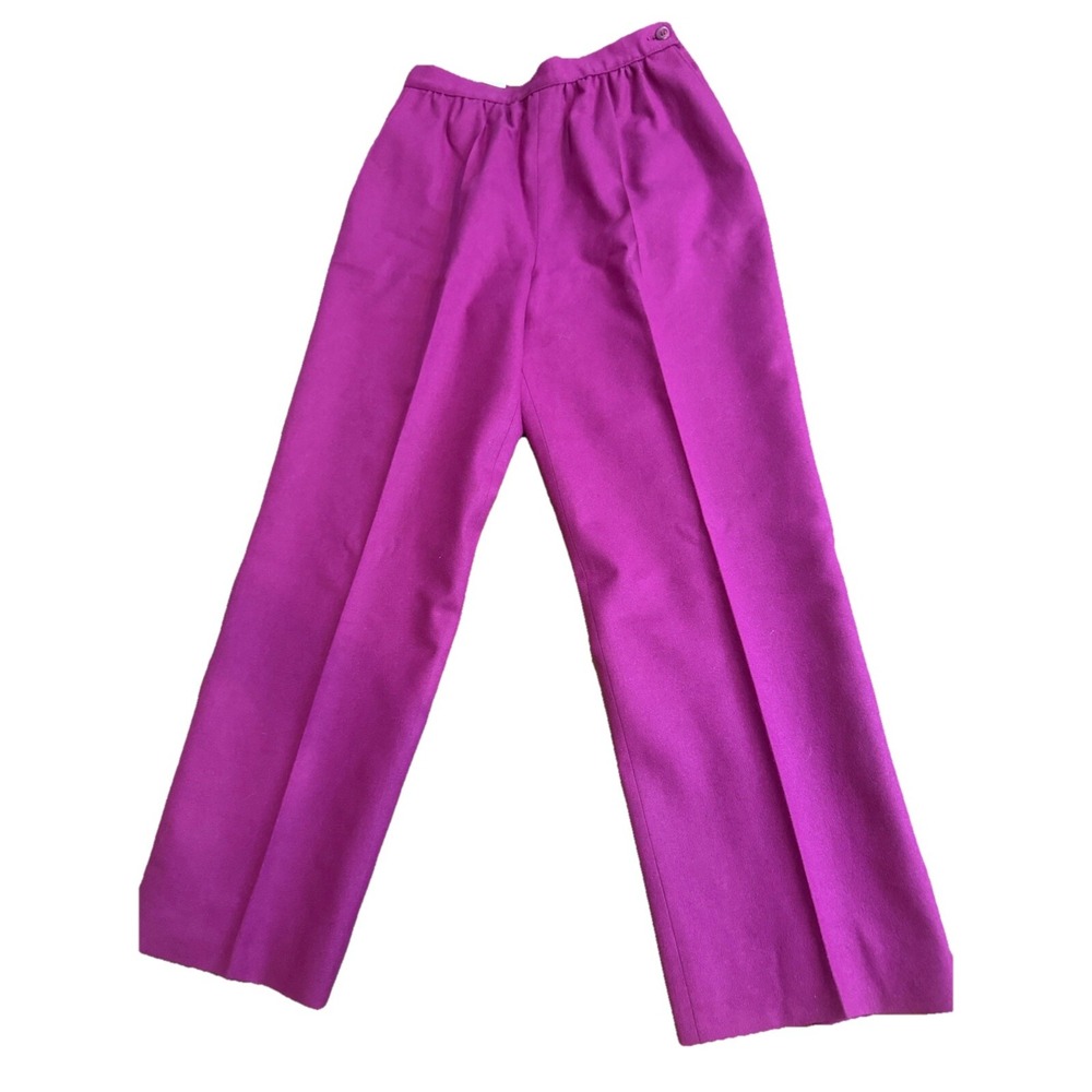 VTG Pendleton Mom High Waist Pants Tapered Pleated Purple Wool Trousers 7 P 26
